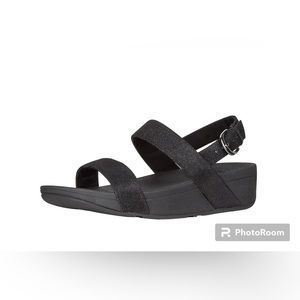 Fit Flop Women’s Lottie Glitzy Strap Sandals in Black| Size: 5/EUR 36
